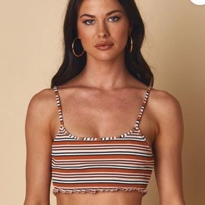 Montce swim Donna rib micro tank bikini top NWT